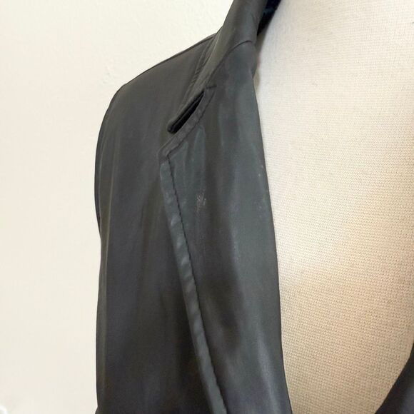Vintage Rampage Black Faux Leather Blazer Jacket  Small Raincoat - Picture 7 of 8